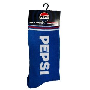 NWT PEPSI Soda Cans Graphic Novelty Men's Crew Socks Fits Shoe Size 6-12